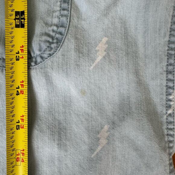 Rails Womens Chambray Blue Carter Lightning Bolt Long Sleeve Button Down Medium - Picture 10 of 12